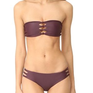 Mikoh cut out knot detail bandeau bikini top